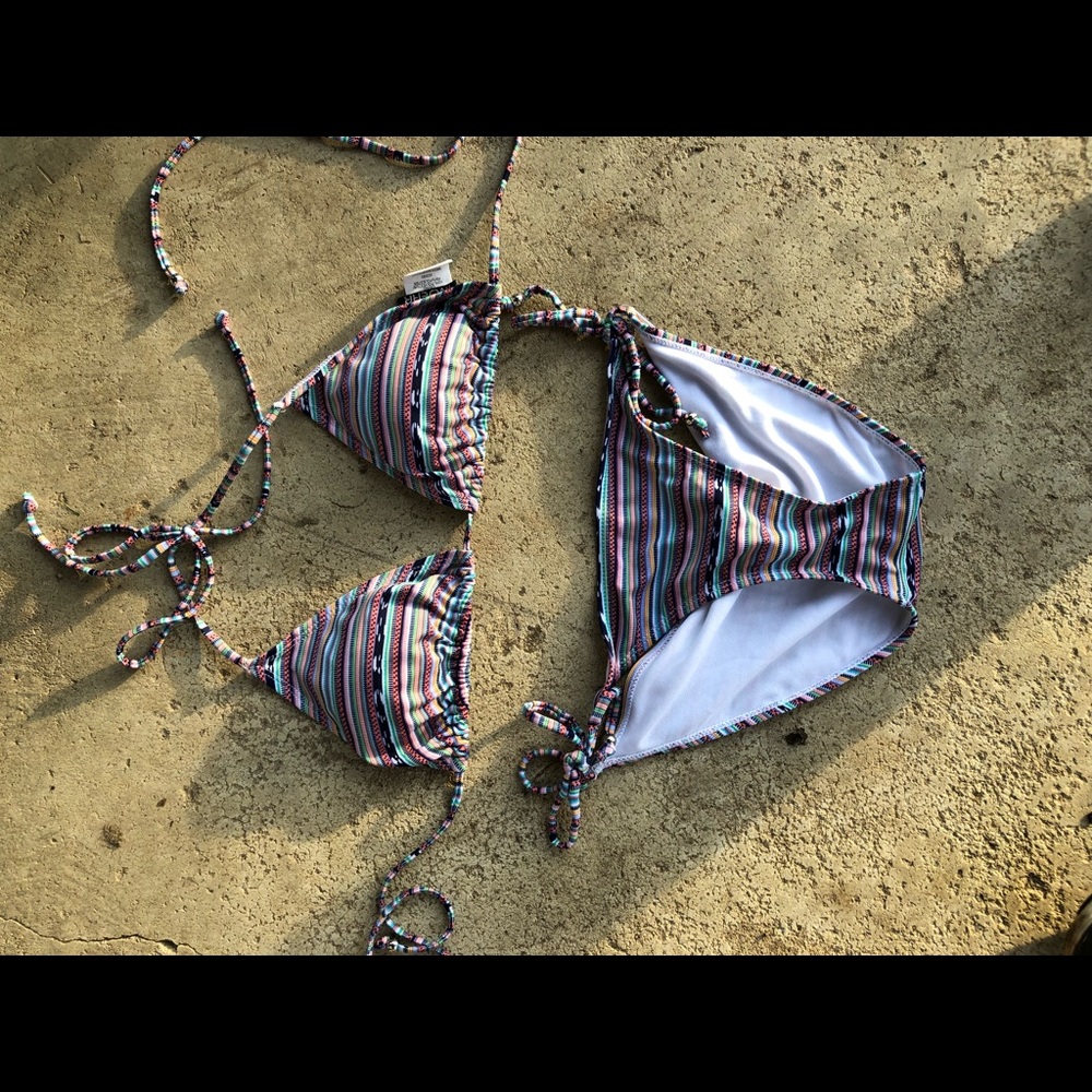 Multi color string bikini